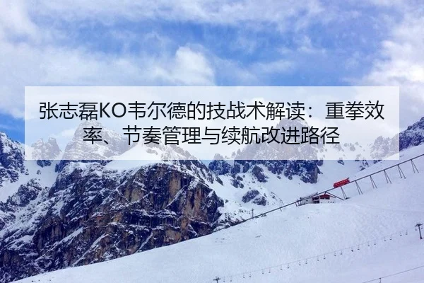张志磊KO韦尔德的技战术解读：重拳效率、节奏管理与续航改进路径